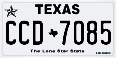TX license plate CCD7085