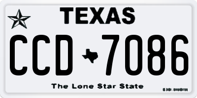 TX license plate CCD7086