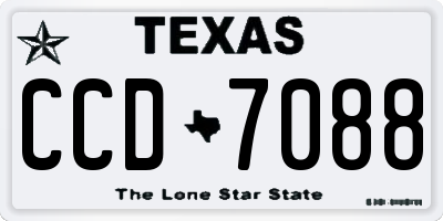 TX license plate CCD7088
