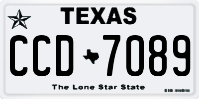 TX license plate CCD7089
