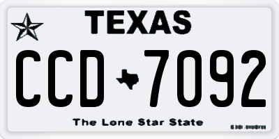 TX license plate CCD7092