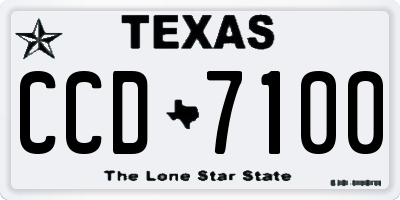 TX license plate CCD7100