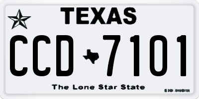 TX license plate CCD7101