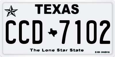 TX license plate CCD7102