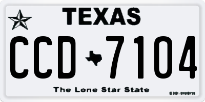 TX license plate CCD7104