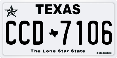 TX license plate CCD7106