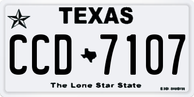 TX license plate CCD7107