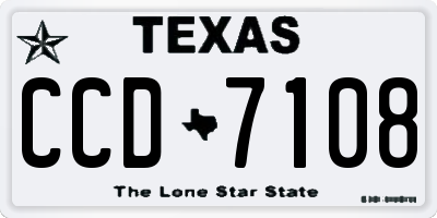 TX license plate CCD7108