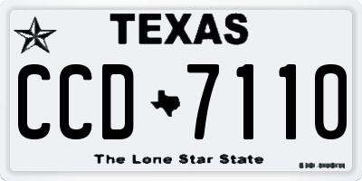TX license plate CCD7110