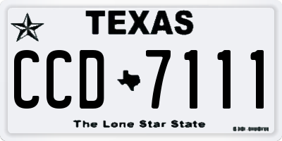 TX license plate CCD7111