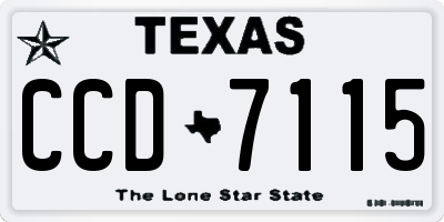 TX license plate CCD7115