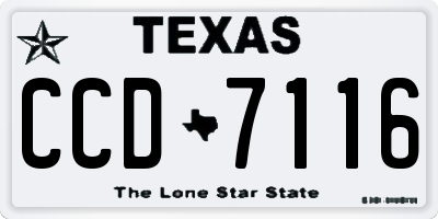 TX license plate CCD7116