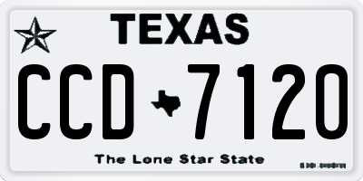 TX license plate CCD7120