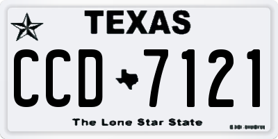 TX license plate CCD7121