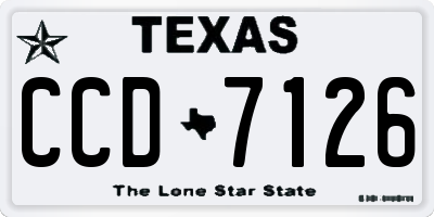 TX license plate CCD7126