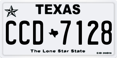 TX license plate CCD7128