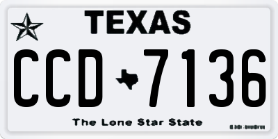 TX license plate CCD7136