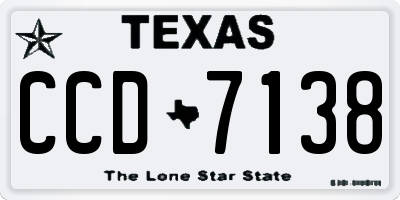 TX license plate CCD7138