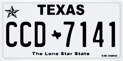 TX license plate CCD7141