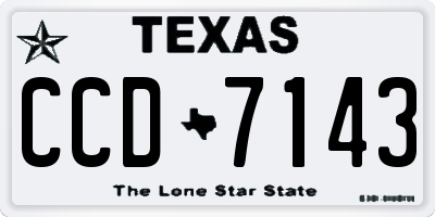 TX license plate CCD7143