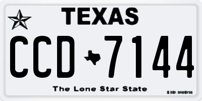 TX license plate CCD7144