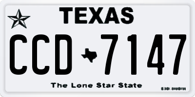 TX license plate CCD7147