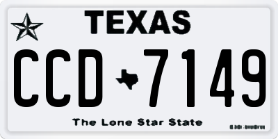 TX license plate CCD7149