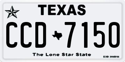 TX license plate CCD7150