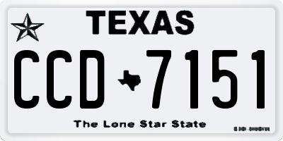 TX license plate CCD7151