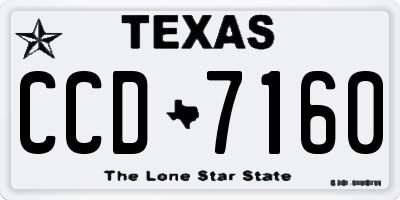TX license plate CCD7160