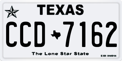 TX license plate CCD7162
