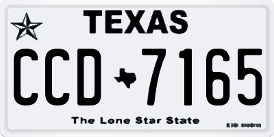 TX license plate CCD7165