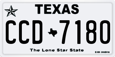 TX license plate CCD7180