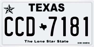 TX license plate CCD7181