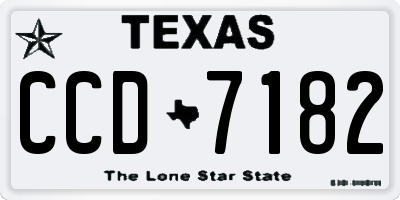 TX license plate CCD7182