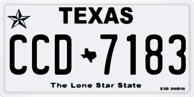 TX license plate CCD7183