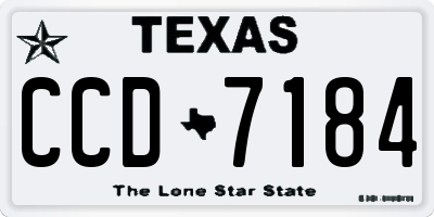TX license plate CCD7184