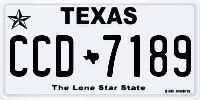 TX license plate CCD7189