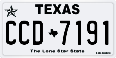 TX license plate CCD7191
