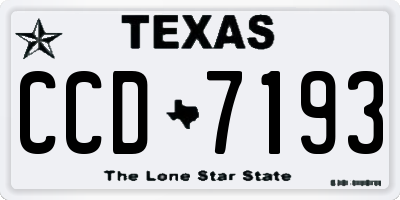 TX license plate CCD7193