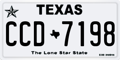 TX license plate CCD7198