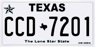 TX license plate CCD7201