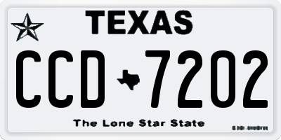 TX license plate CCD7202