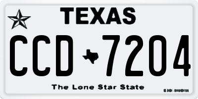 TX license plate CCD7204