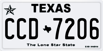 TX license plate CCD7206