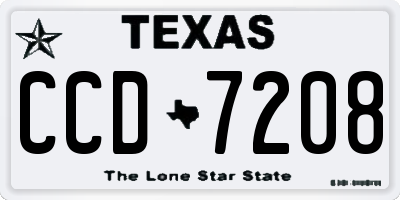 TX license plate CCD7208