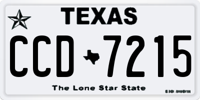 TX license plate CCD7215