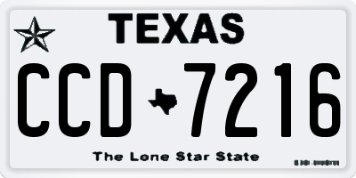 TX license plate CCD7216