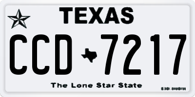 TX license plate CCD7217