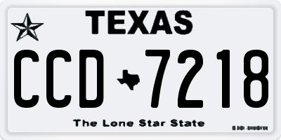 TX license plate CCD7218